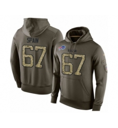 Football Men's Buffalo Bills #67 Quinton Spain Green Salute To Service Pullover Hoodie