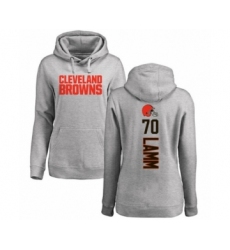 Football Women's Cleveland Browns #70 Kendall Lamm Ash Backer Pullover Hoodie