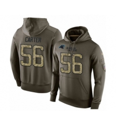 Football Carolina Panthers #56 Jermaine Carter Green Salute To Service Men's Pullover Hoodie