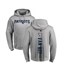 Football New England Patriots #53 Kyle Van Noy Ash Backer Pullover Hoodie
