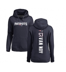 Football Women's New England Patriots #53 Kyle Van Noy Navy Blue Backer Pullover Hoodie