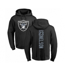 Football Oakland Raiders #23 Nick Nelson Black Backer Pullover Hoodie