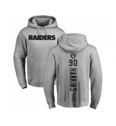 Football Oakland Raiders #90 Johnathan Hankins Ash Backer Pullover Hoodie