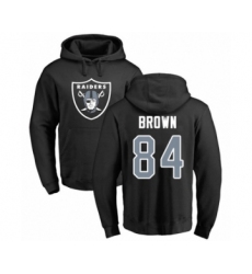 Football Women's Oakland Raiders #84 Antonio Brown Ash Backer Pullover Hoodie