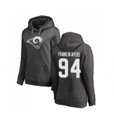 Football Women's Los Angeles Rams #94 John Franklin-Myers Ash One Color Pullover Hoodie