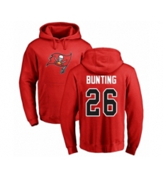 Football Tampa Bay Buccaneers #26 Sean Bunting Red Name & Number Logo Pullover Hoodie