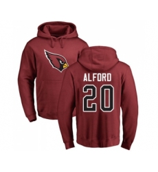 Football Arizona Cardinals #20 Robert Alford Maroon Name & Number Logo Pullover Hoodie