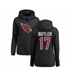 Football Women's Arizona Cardinals #17 Hakeem Butler Black Name & Number Logo Pullover Hoodie