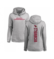 Football Women's Arizona Cardinals #73 Max Garcia Ash Backer Pullover Hoodie