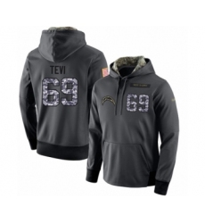 Football Men's Los Angeles Chargers #69 Sam Tevi Stitched Black Anthracite Salute to Service Player Performance Hoodie