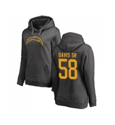 Football Women's Los Angeles Chargers #58 Thomas Davis Sr Ash One Color Pullover Hoodie