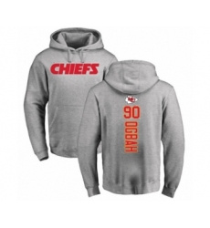 Football Kansas City Chiefs #90 Emmanuel Ogbah Ash Backer Pullover Hoodie