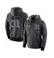 Football Men's Kansas City Chiefs #31 Darrel Williams Stitched Black Anthracite Salute to Service Player Performance Hoodie