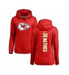 Football Women's Kansas City Chiefs #34 Carlos Hyde Red Backer Pullover Hoodie