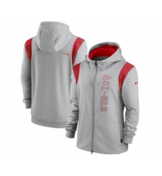 Men's Kansas City Chiefs 2021 Gray Sideline Team Performance Full-Zip Hoodie