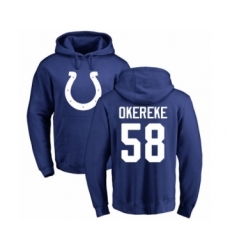 Football Indianapolis Colts #58 Bobby Okereke Royal Blue Name & Number Logo Pullover Hoodie