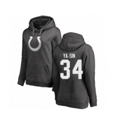 Football Women's Indianapolis Colts #34 Rock Ya-Sin Ash One Color Pullover Hoodie