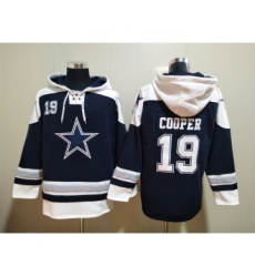 Men's Dallas Cowboys #19 Amari Cooper Navy Blue Ageless Must Have Lace Up Pullover Hoodie
