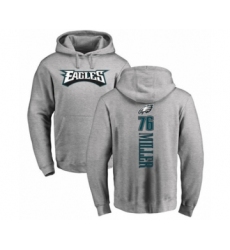 Philadelphia Eagles #76 Shareef Miller Ash Backer Pullover Hoodie