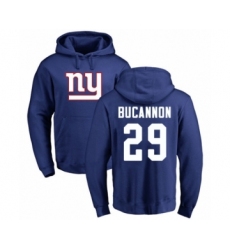 Football New York Giants #29 Deone Bucannon Royal Blue Name & Number Logo Pullover Hoodie
