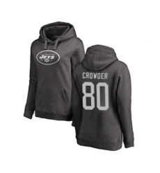Football Women's New York Jets #80 Jamison Crowder Ash One Color Pullover Hoodie