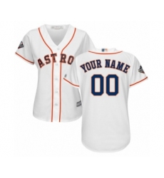 Women's Houston Astros Customized Authentic White Home Cool Base 2019 World Series Bound Baseball Jersey
