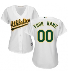  Women's Oakland Athletics Majestic White Home Cool Base Custom Jersey
