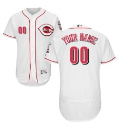 Men's Cincinnati Reds Majestic Home White Flex Base Authentic Collection Custom Jersey