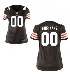 Women's Cleveland Browns Historic Logo Nike Brown Custom Game Jersey