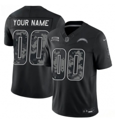 Men's Los Angeles Chargers Active Player Custom Black F.U.S.E. 2026 Salute to Service Limited Football Stitched Jersey