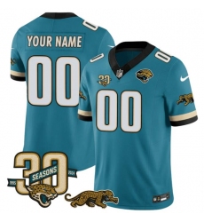 Men's Jacksonville Jaguars Active Player Custom Teal F.U.S.E With 30th Seasons Patch Vapor Limited Football Stitched Jersey