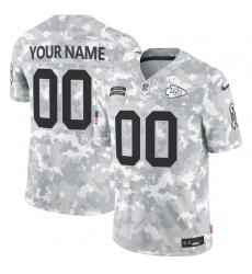 Men's Kansas City Chiefs Active Player Custom 2024 F.U.S.E Arctic Camo Salute To Service Limited Stitched Football Jersey