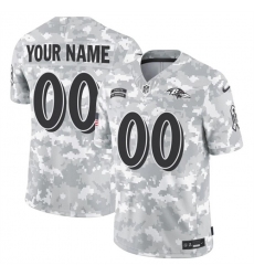 Men's Baltimore Ravens Active Player Custom 2024 F.U.S.E Arctic Camo Salute To Service Limited Stitched Football Jersey