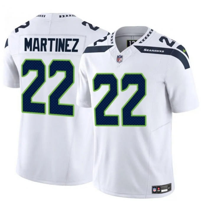 Men's Seattle Seahawks #22 Damien Martinez White 2025 F.U.S.E. Vapor Untouchable Limited Football Stitched Jersey