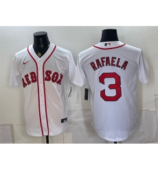 Men's Boston Red Sox #3 Ceddanne Rafaela White Cool Base Stitched Baseball Jersey