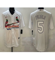 Men's St Louis Cardinals #5 Albert Pujols White Mexico Cool Base Stitched Jersey