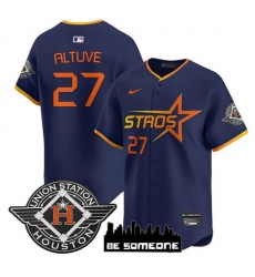 Men's Houston Astros #27 Jose Altuve Navy 2025 City Connect Limited Stitched Baseball Jersey