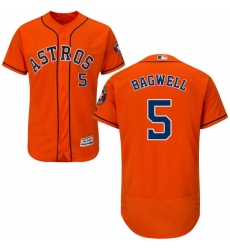 Men's Majestic Houston Astros #5 Jeff Bagwell Orange Alternate Flex Base Authentic Collection MLB Jersey