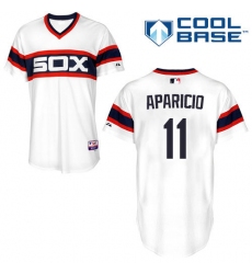 Men's Majestic Chicago White Sox #11 Luis Aparicio White Alternate Flex Base Authentic Collection MLB Jersey