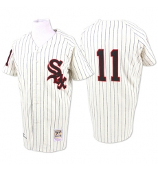 Men's Mitchell and Ness 1959 Chicago White Sox #11 Luis Aparicio Authentic Cream Throwback MLB Jersey