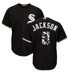 Men's Majestic Chicago White Sox #8 Bo Jackson Authentic Black Team Logo Fashion Cool Base MLB Jersey