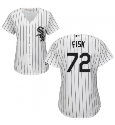 Women's Majestic Chicago White Sox #72 Carlton Fisk Replica White Home Cool Base MLB Jersey