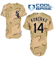 Men's Majestic Chicago White Sox #14 Paul Konerko Replica Camo Commemorative Military Day Cool Base MLB Jersey