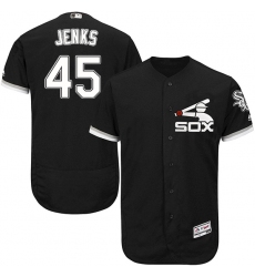 Men's Majestic Chicago White Sox #45 Bobby Jenks Authentic Black Alternate Home Cool Base MLB Jersey