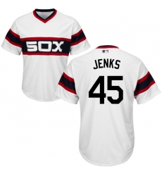 Youth Majestic Chicago White Sox #45 Bobby Jenks Replica White 2013 Alternate Home Cool Base MLB Jersey