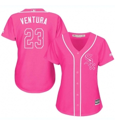 Women's Majestic Chicago White Sox #23 Robin Ventura Replica Pink Fashion Cool Base MLB Jersey