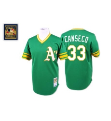 Men's Mitchell and Ness Oakland Athletics #33 Jose Canseco Replica Green Throwback MLB Jersey