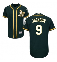 Men's Majestic Oakland Athletics #9 Reggie Jackson Green Alternate Flex Base Authentic Collection MLB Jersey
