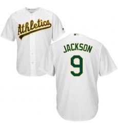 Youth Majestic Oakland Athletics #9 Reggie Jackson Authentic White Home Cool Base MLB Jersey