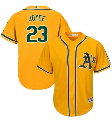 Men's Majestic Oakland Athletics #23 Matt Joyce Replica Gold Alternate 2 Cool Base MLB Jersey